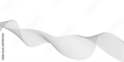 Abstract wave element for design. Digital frequency track equalizer. Stylized line art background. Vector illustration. Wave with lines created using blend tool. Curved wavy line, smooth stripe.