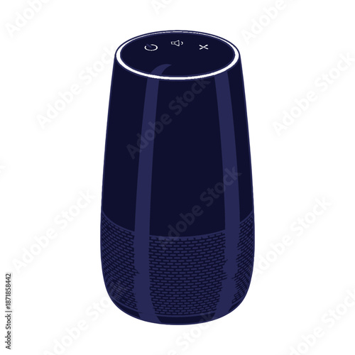 Dark Blue Wireless Speaker Modern Design.