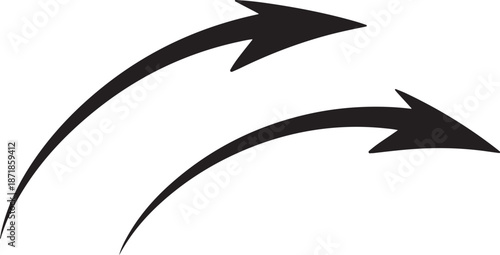 Black Arrows Pointing in Opposite Directions on White