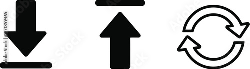 Three black arrows on a white background