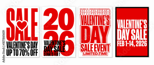 Valentine's Day Sale Poster Set Celebration