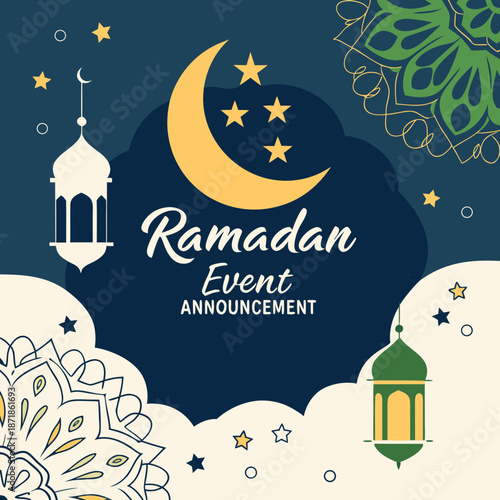 Ramadan Event Announcement Vector Poster Design