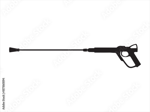 Pressure washing gun silhouette, Silhouette of Car Pressure Washer Gun icon vector illustration