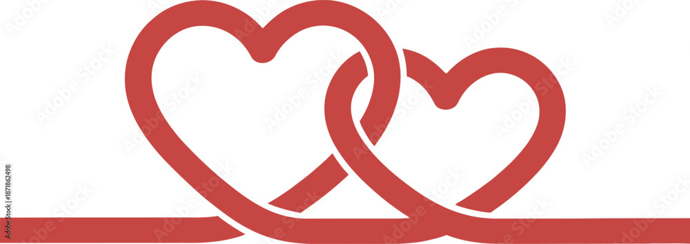 Fototapeta premium Interconnected hearts symbol