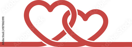 Interconnected hearts symbol
