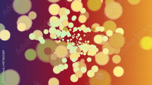 Vibrant bokeh lights swirling in dynamic gradient background
