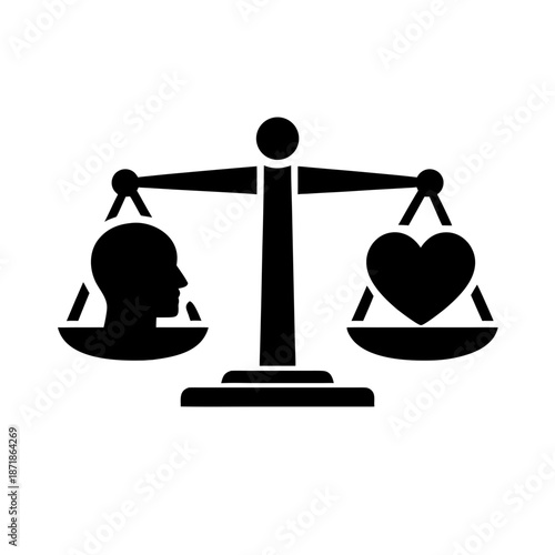 Balance and Health Decision Icon with Scales