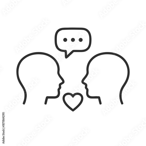 Emotional Communication Icon, Empathy and Connection