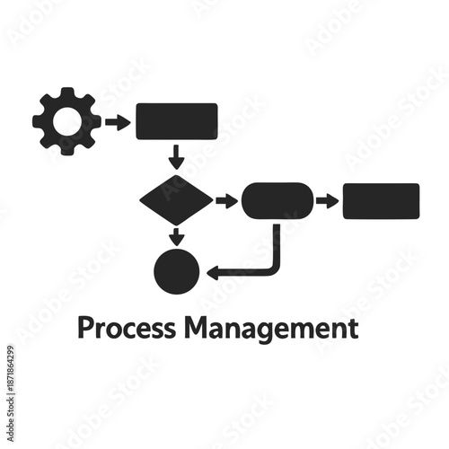 Process Management Icon, Workflow Optimization