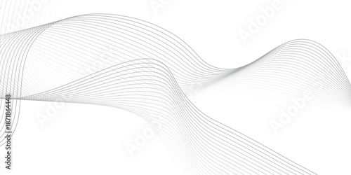 Abstract wave element for design. Digital frequency track equalizer. Stylized line art background. Vector illustration. Wave with lines created using blend tool. Curved wavy line, smooth stripe.