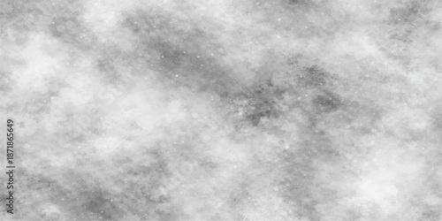 A black and white abstract background texture features swirling smoke and dark storm clouds merging into a misty white fog backdrop of motion and light