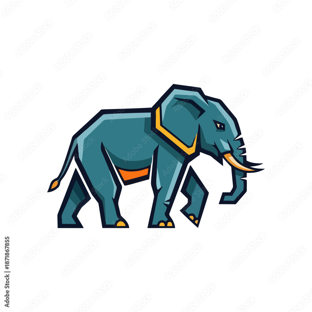Fototapeta premium Majestic Elephant Walking Forward with Determination - A Symbol of Strength and Wisdom