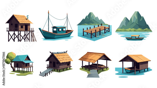 Rustic coastal retreats: a collection of charming seaside cabins and boats