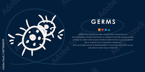 Germs doodle icon, banner concept vector design.