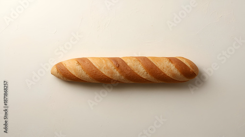 A Deliciously Fresh and Crusty Baguette, Perfect for Sandwiches or Enjoying with Butter on a Clean, Neutral Background