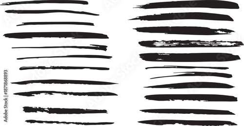 Wallpaper Mural set of black Brush strokes images Torontodigital.ca