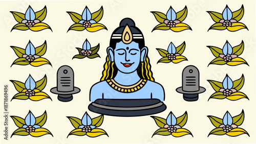 Vibrant sunrise over a colorful campground Vector