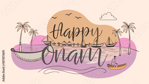 Vibrant sunrise over a colorful campground Vector