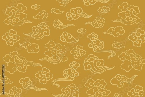 Eastern traditional auspicious cloud illustration design