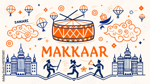 Celebrating golden madha galahava with joyful smiles Vector