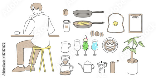 おしゃれなカフェの素材アイテム