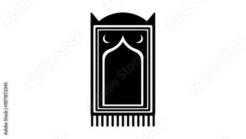 Islamic Prayer Rug Vector Illustration on White Background