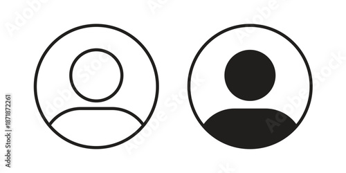 Login icons line and solid version, outline and filled vector design set