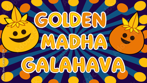 Celebrating golden madha galahava with joyful smiles Vector