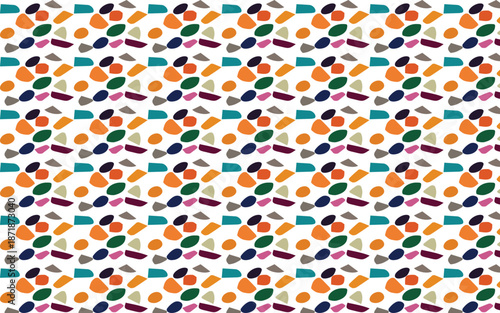 Colorful Retro Geometric Circle Seamless Pattern