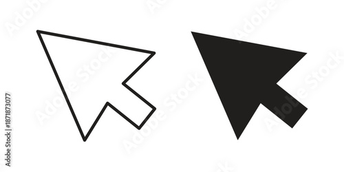 Mouse icons line and solid version, outline and filled vector design set