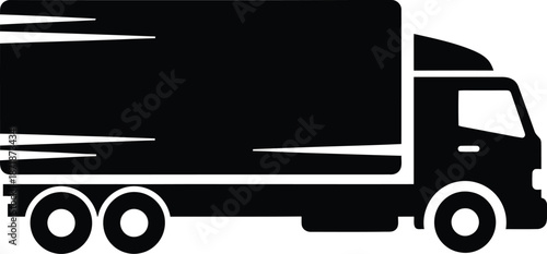 Truck with trailer on road vector illustration