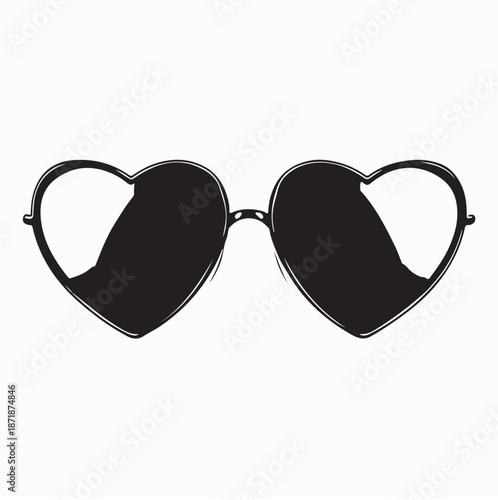 Heart Shaped Sunglasses Love Heart Cute Summer Glasses Image Vector