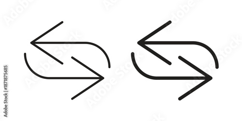 Repeat icons line and solid version, outline and filled vector design set