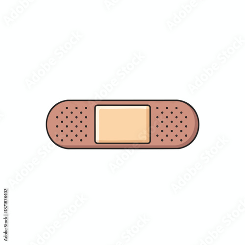 Cartoon Band Aid on White Background