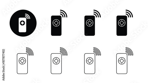 Wireless communication icons - Vector icon set - Glyph and solid icon set - Icon vector - Flat Design Icon - line icon set