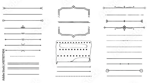 Vintage ornate vector page dividers and decorative scroll banners set