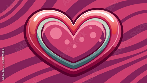Vibrant heart symbol on a striped background Vector