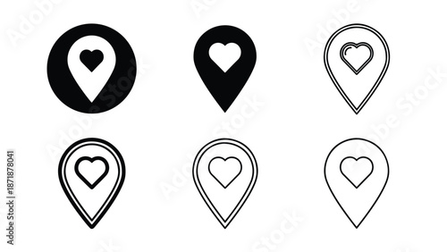 Heart location icons set - Vector icon set - Glyph and solid icon set - Icon vector - Flat Design Icon - line icon set Free Download Heart location icons set - Vector icon set - Glyph and solid icon set - Icon vector - Flat Design Icon - line icon set - GFXLoad