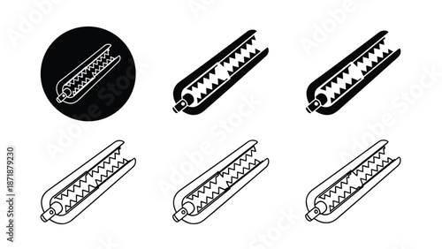 Icon set of hot dogs - Vector icon set - Glyph and solid icon set - Icon vector - Flat Design Icon - line icon set