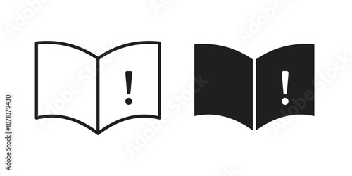 User guide icons line and solid version, outline and filled vector design set