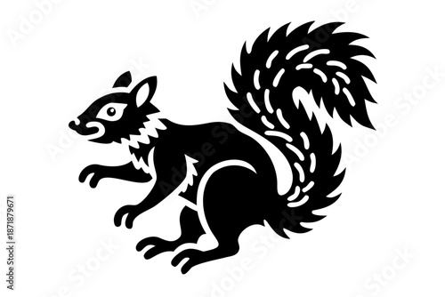 climbing squirrel silhouette illustration for wildlife and nature design