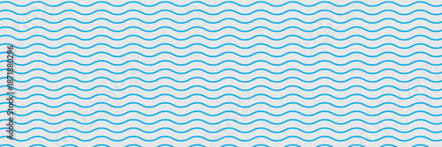 Seamless Wave Pattern, Hand drawn water sea vector background. Wavy beach print, curly grunge paint lines,