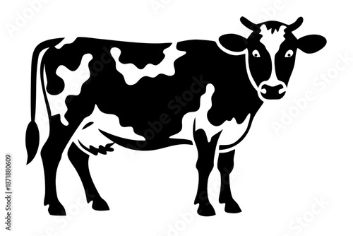 holstein cow silhouette illustration for farm and livestock design