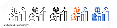 Growth Strategy Different Set Vector Icon