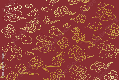 Eastern traditional auspicious cloud illustration design