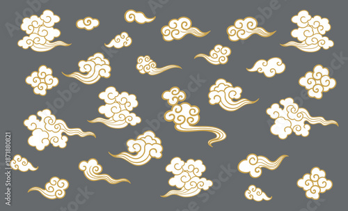 Eastern traditional auspicious cloud illustration design