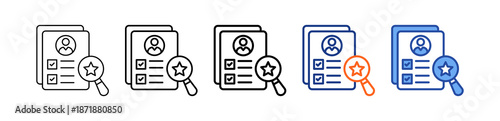 Performance Review Different Set Vector Icon