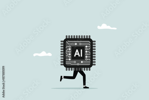 Artificial intelligence (AI) technology as a body replacement, a digital brain with neural networks, AI technology that is increasingly easy to access and replicate by new market players.