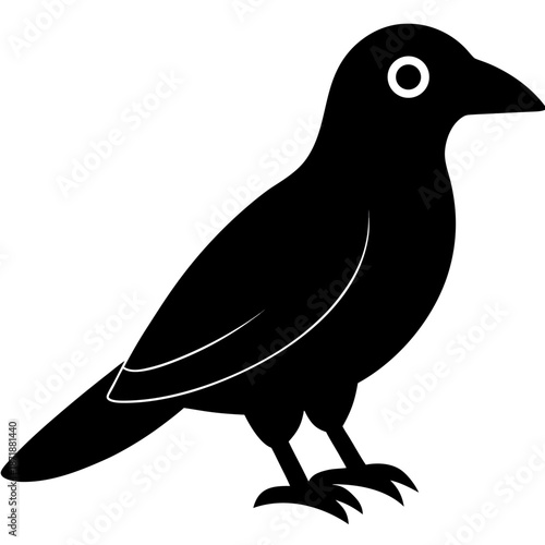Silhouette of a majestic black bird Vector
