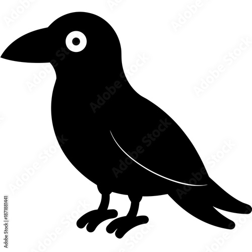 Silhouette of a solemn black bird Vector
